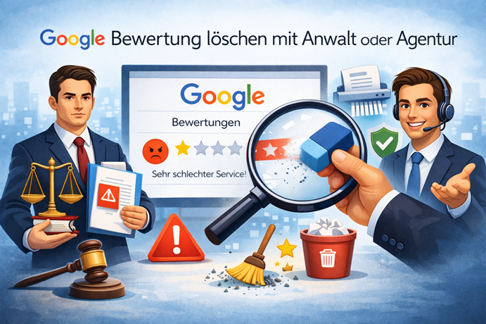 Google Bewertung löschen mit Anwalt oder Agentur